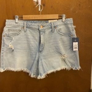 Light wash jean shorts